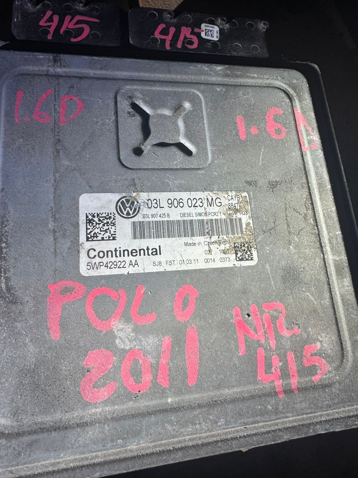 ECU 03L906023MG Simos PCR 2.1 Continental 5WP42922AA CAYB (1.6 TDI)