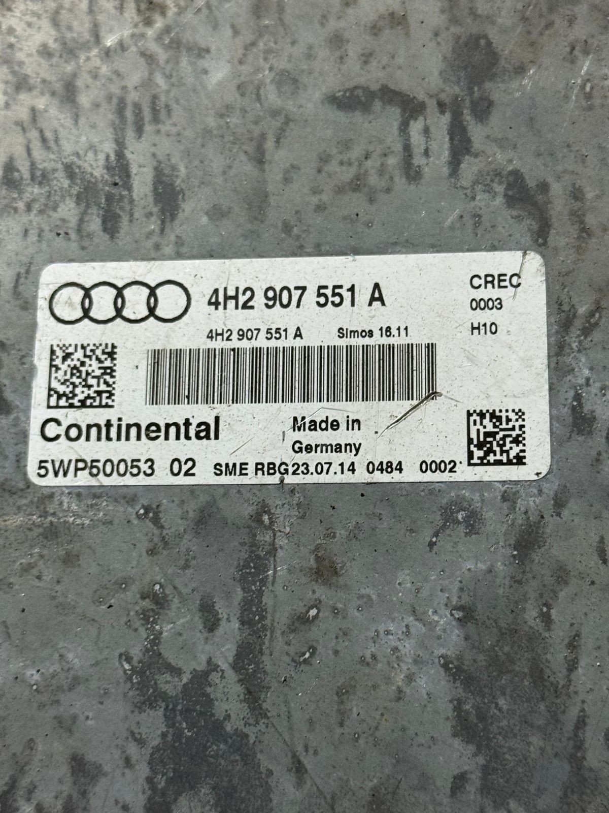 Continental ECU 4H2907551A Simos 16.11 H10 CREC 5WP50053 02 Audi VW Unit