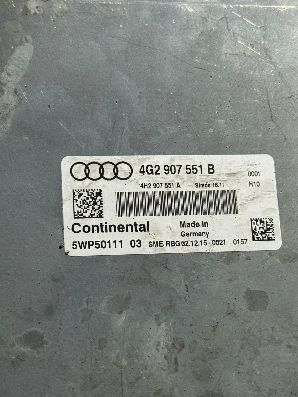 Continental ECU 4G2907551B Simos 16.11 H10 5WP50111 03 Audi VW Engine Unit