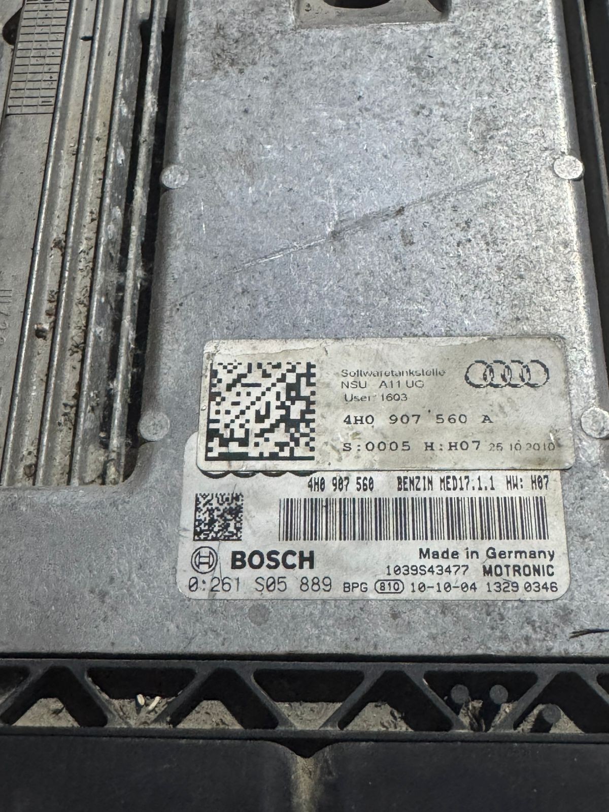 Bosch ECU 4H0907560A Petrol MED17.1.1 H07 0261S05889 Audi VW Engine Control
