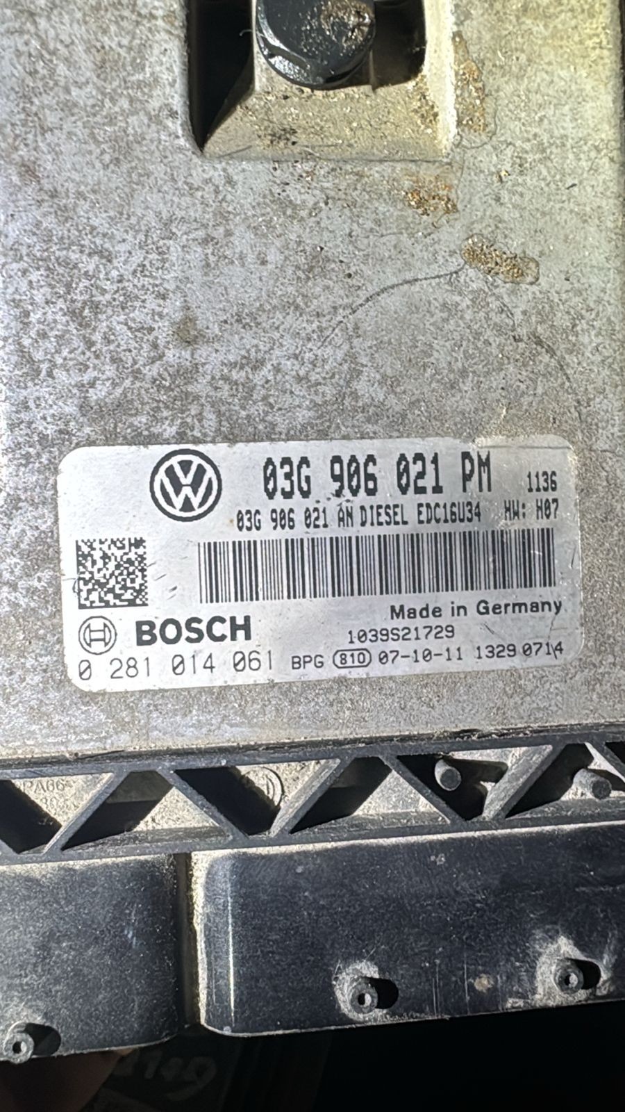 Bosch ECU 03G906021PM Diesel EDC16U34 H07 0281014061 VW Audi Engine Unit