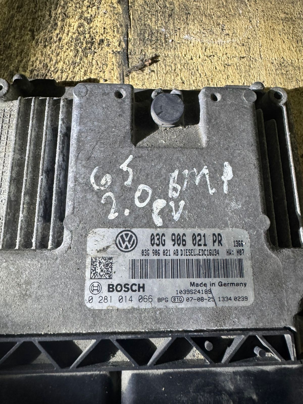 Bosch ECU 03G906021PR Diesel EDC16U34 H07 0281014066 VW Audi Engine Unit