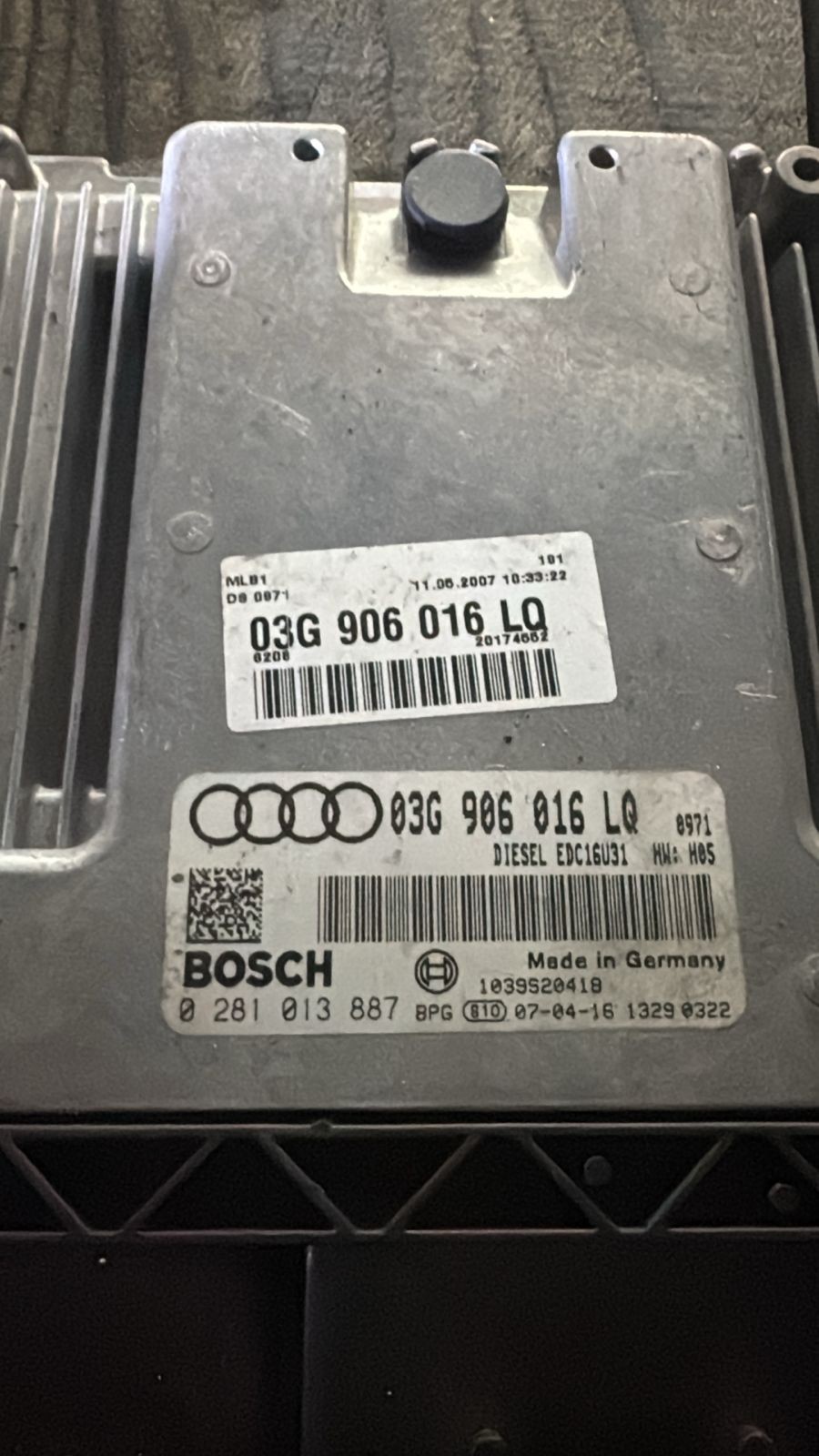 Bosch ECU 03G906016LQ EDC16U31 H05 0281013887 VW Audi Engine Control Unit