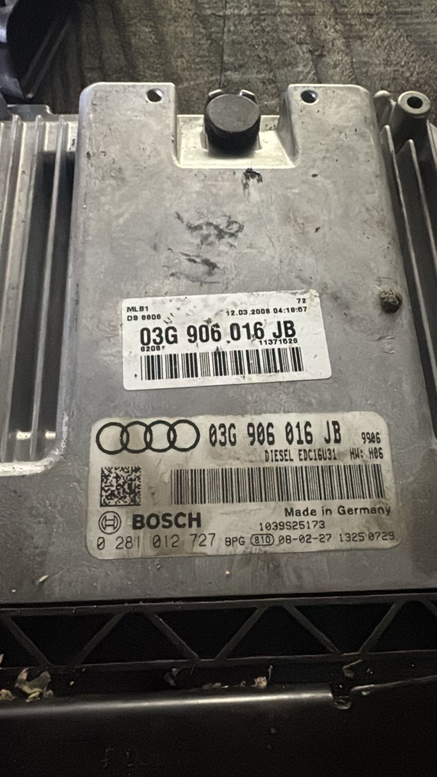 Bosch ECU 03G906016JB EDC16U31 H06 0281012727 VW Audi Engine Control Unit
