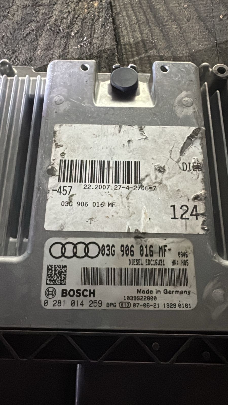 Bosch ECU 03G906016MF EDC16U31 H05 0281014259 VW Audi Engine Control Unit