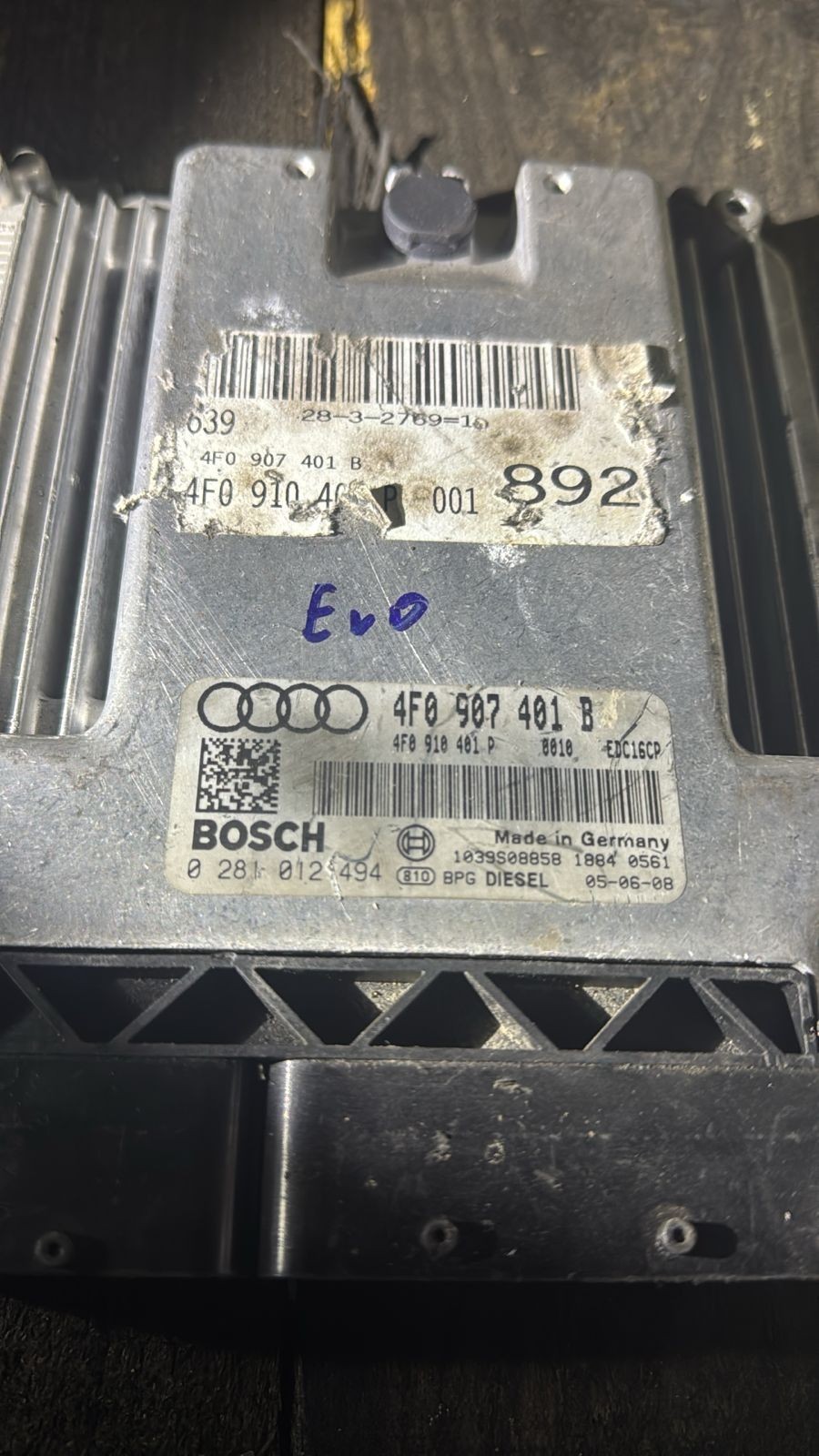 Bosch ECU 4F0907401B 4F0910401P EDC16CP 0281012494 VW Audi Engine Control Unit