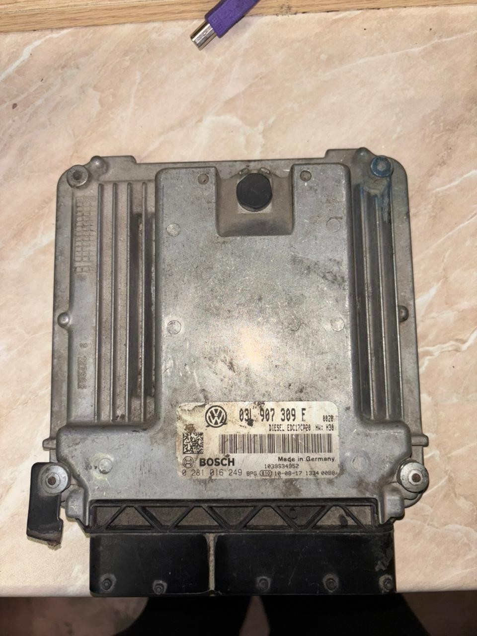 Bosch ECU 03L907309F EDC17CP20 0281016249 VW Audi Engine Control Unit