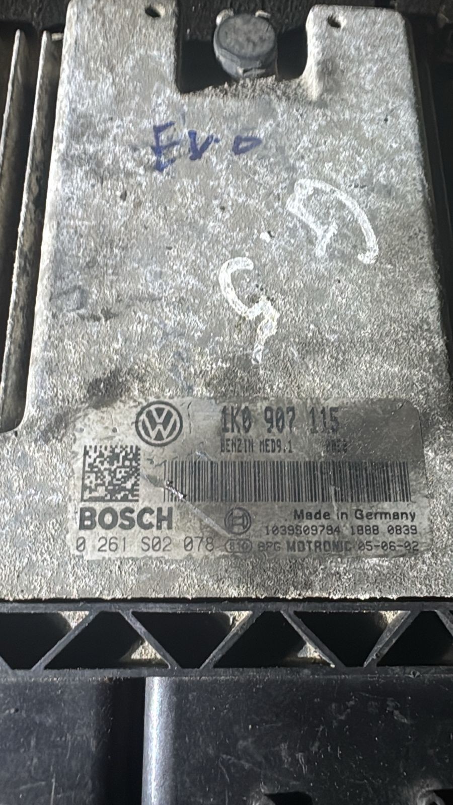 Bosch ECU 1K0907115 MED9.1 0261S02078 VW Audi Engine Control Unit