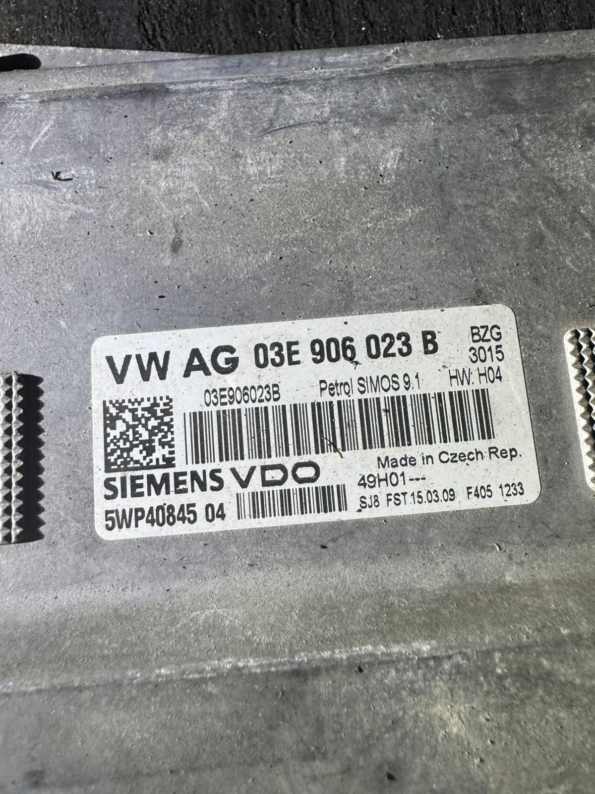 Siemens VDO ECU 03E906023B 5WP40845 04 Simos 9.1 VW Audi Engine Control Unit