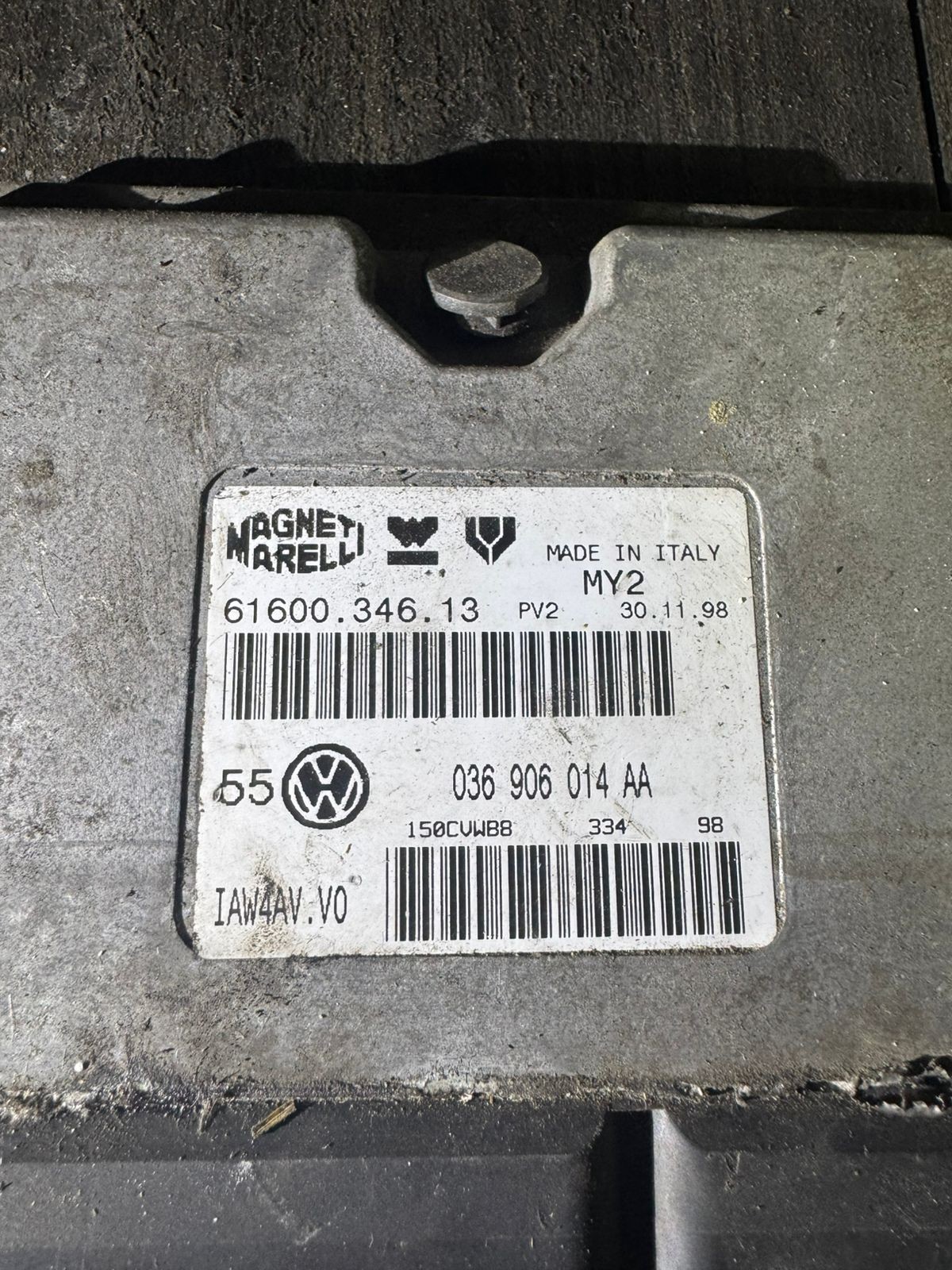 Magneti Marelli ECU 036906014AA 61600.346.13 IAW4AV.V0 VW Engine Control Unit