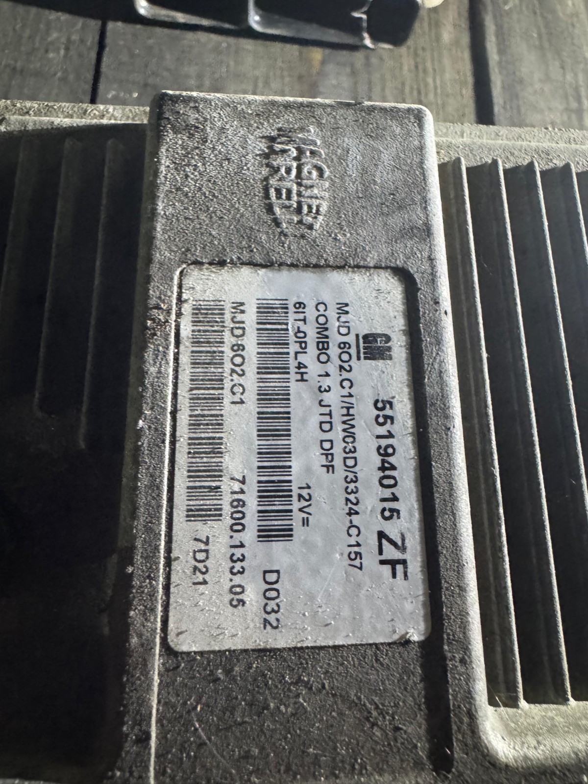 Magneti Marelli ECU 55194015ZF MJD602.C1 71600.133.05 Opel Combo 1.3 JTD DPF Eng