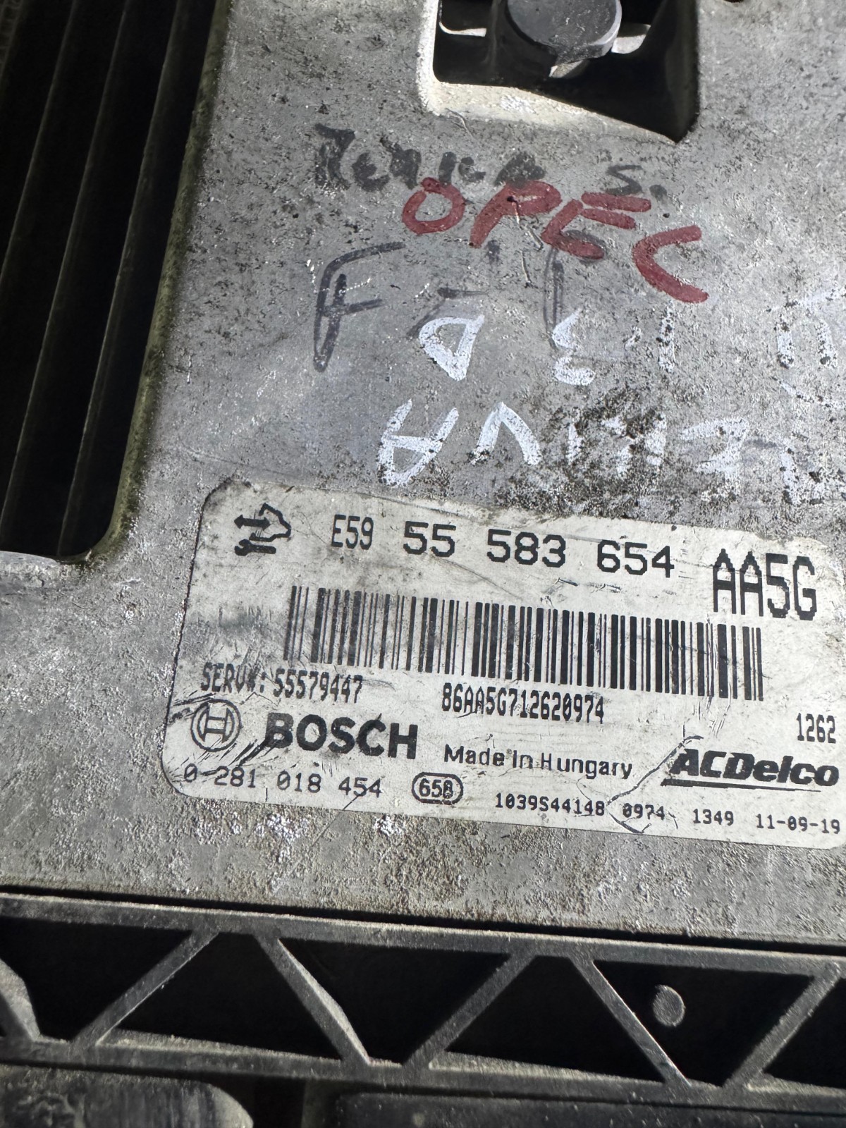 Bosch ECU 55583654 AAA5G 0281018454 Engine Control Unit