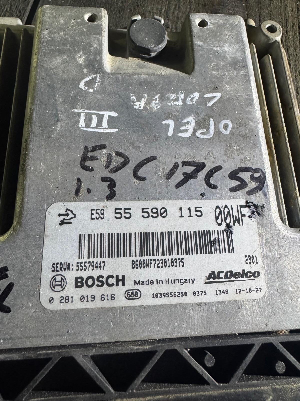 Bosch ECU 55590115 00WF EDC17C59 0281019616 Engine Control Unit