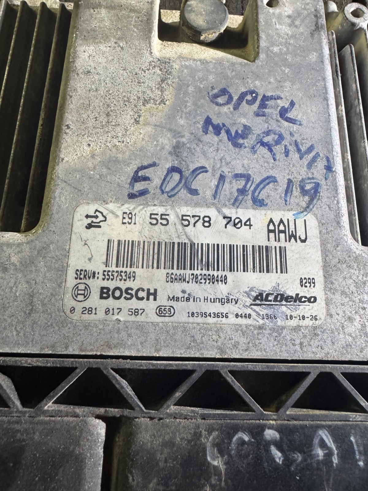 Bosch ECU 55578704 AAWJ EDC17C19 0281017587 Engine Control Unit