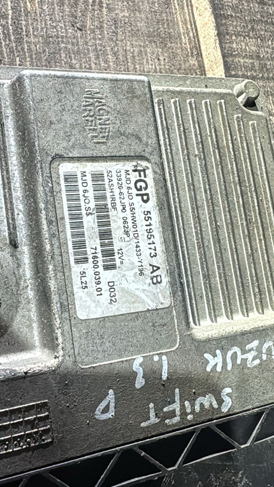 Magneti Marelli ECU 55195173 71600.039.01 MJD6J0.S5 Engine Control Unit OpelFiat