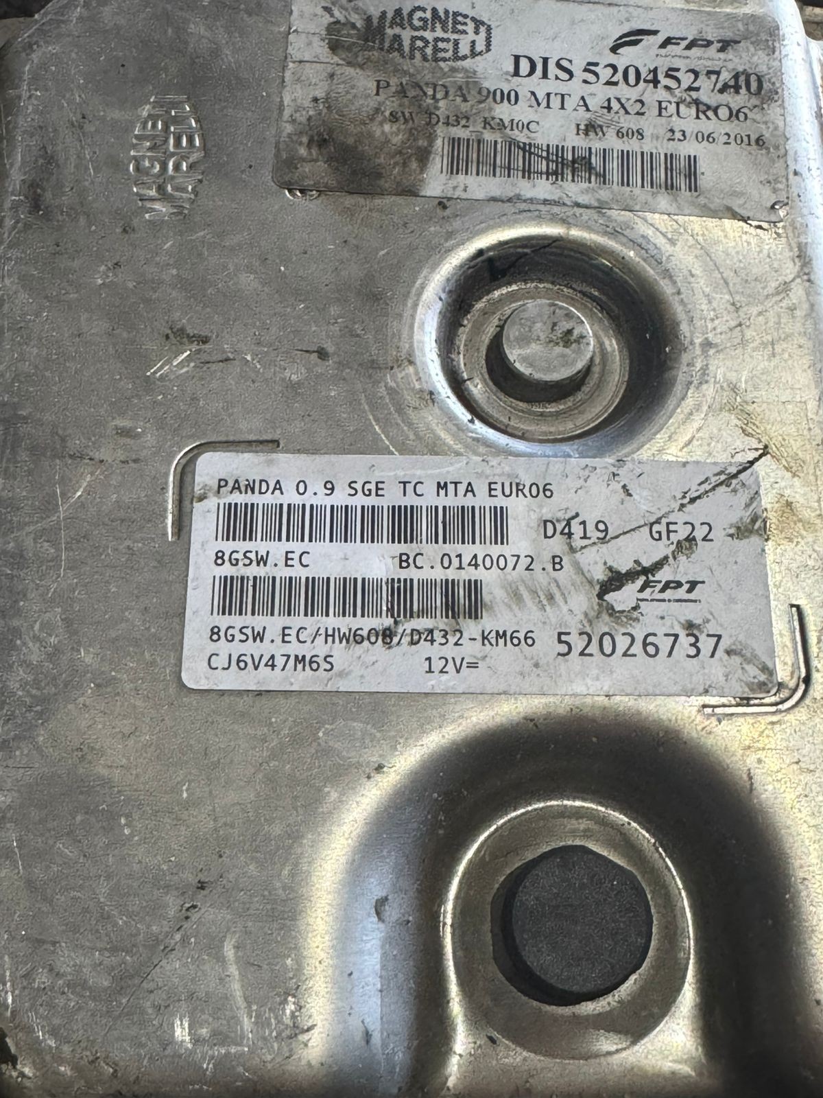 Magneti Marelli ECU 52026737 8GSW.EC BC0140072B Engine Control Unit Fiat OEM