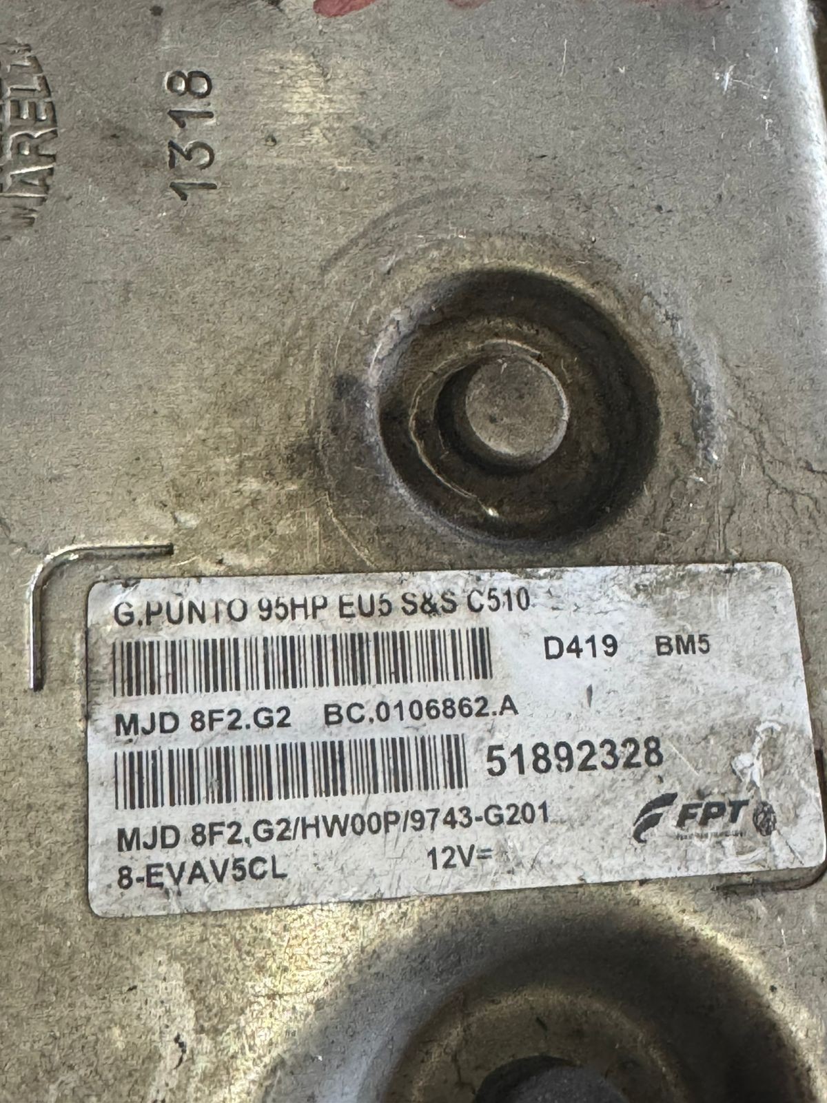 Magneti Marelli ECU 51892328 MJD8F2.G2 BC0106862A Engine Control Unit Fiat OEM
