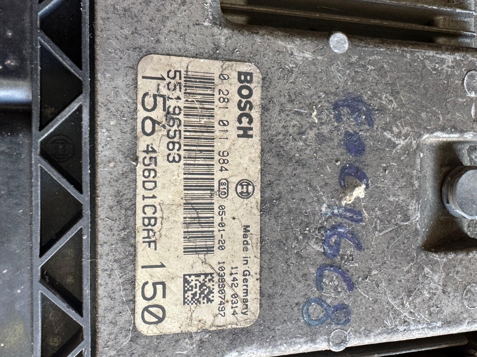 Bosch ECU 55196563 EDC16C39 0281011984 Engine Control Module Fiat Alfa Lancia