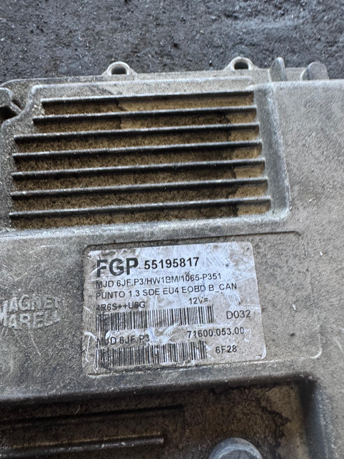 Magneti Marelli ECU 55195817 MJD 6JF.P3 71600.053.00 Engine Control Unit