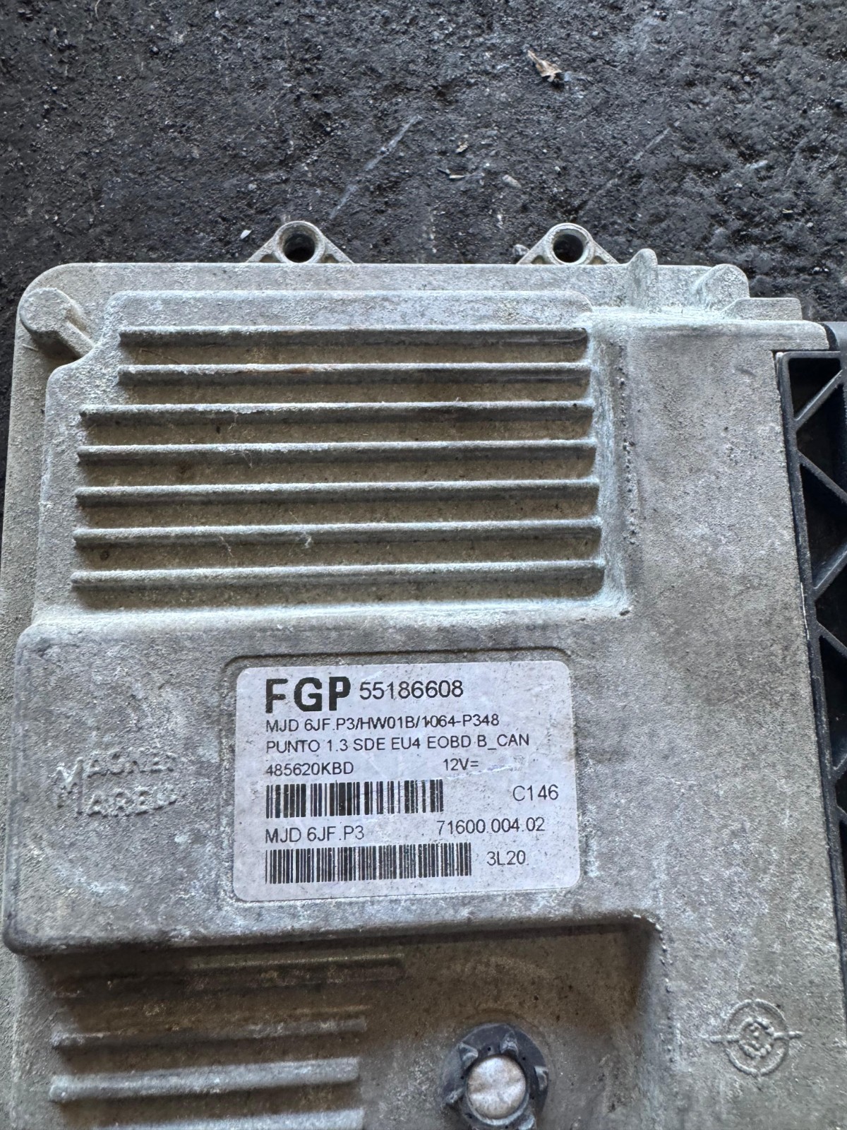 Magneti Marelli ECU 55186608 MJD 6JF.P3 71600.004.02 Engine Control Module