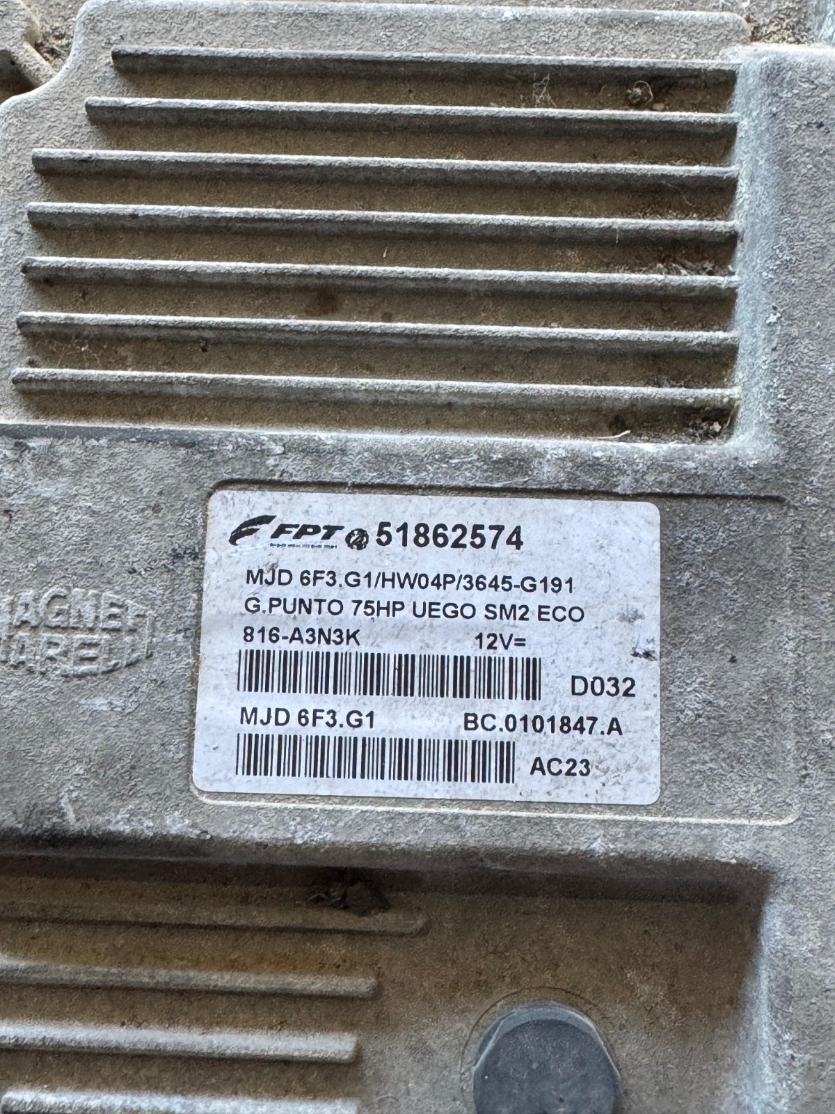 Magneti Marelli ECU 51862574 MJD 6F3.G1 BC.0101847.A Engine Control Module