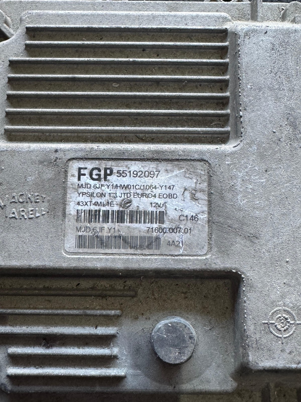 Magneti Marelli ECU 55192097 MJD 6JF.Y1 71600.007.01 Engine Control Unit