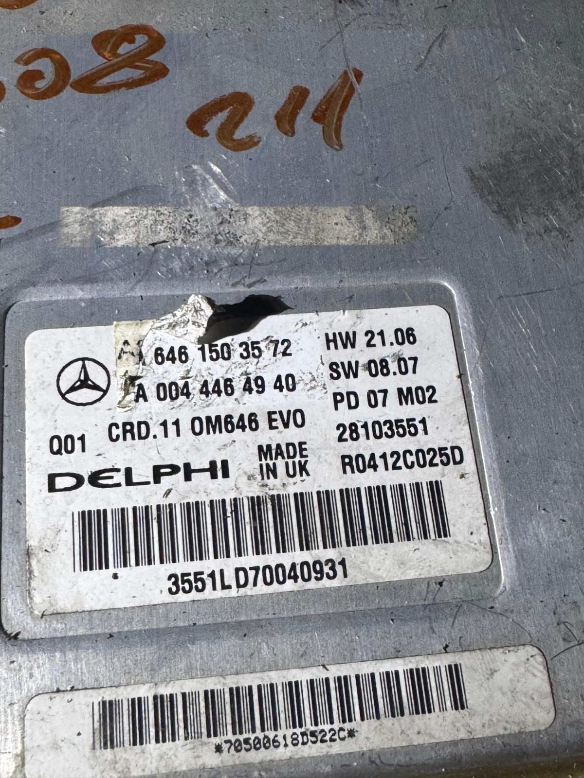 Mercedes Delphi ECU A6461503572 CRD.11 Engine Control Unit
