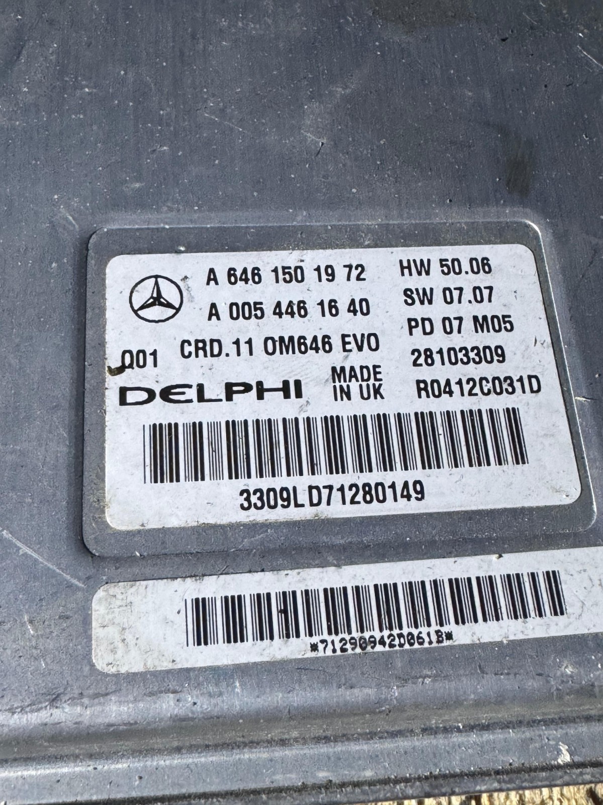 Mercedes Delphi ECU A6461501972 CRD.11 Engine Control Unit