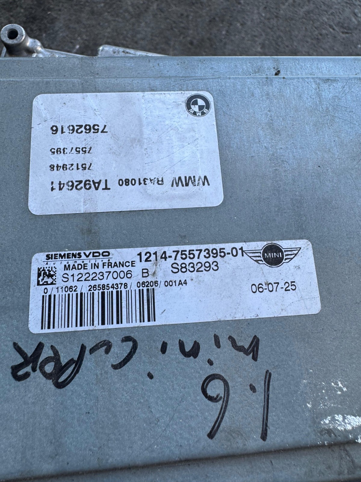Siemens VDO ECU S122237006B 7562616 S83293 1214-7557395-01