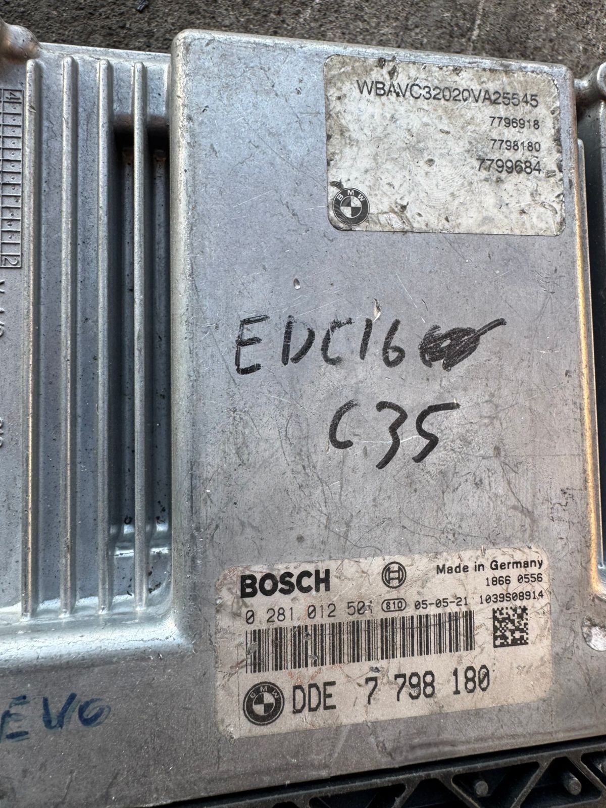 DDE7798180 Bosch EDC16C35 0281012501 Diesel Engine Management ECU