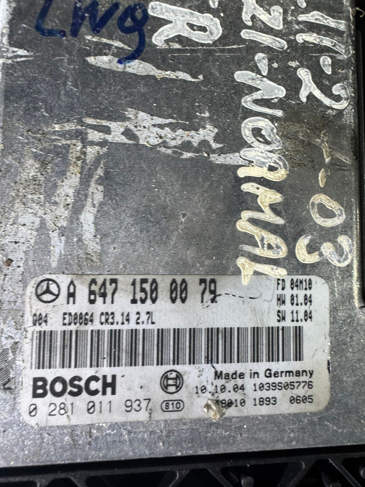 Bosch ECU A6471500079 CR3.14 0281011937 Engine Control Unit