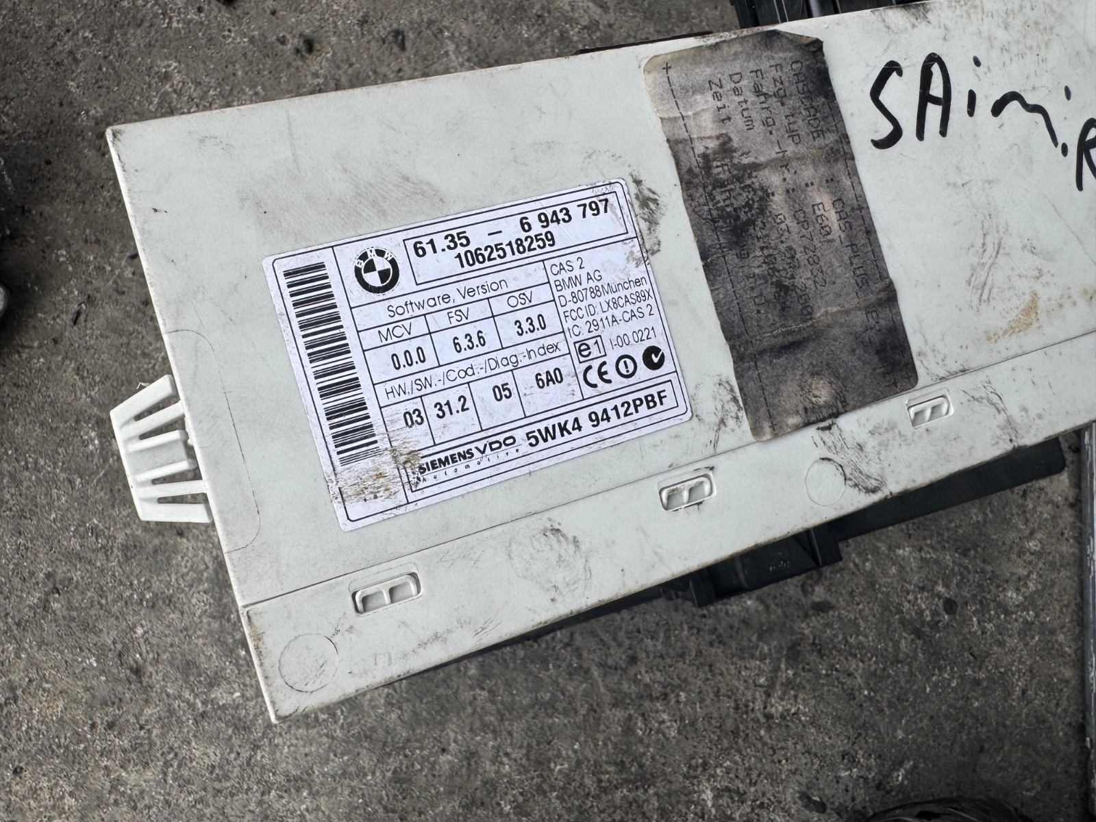 Siemens VDO CAS2 Module 5WK49412PBF 6943797 – BMW Immobilizer Unit