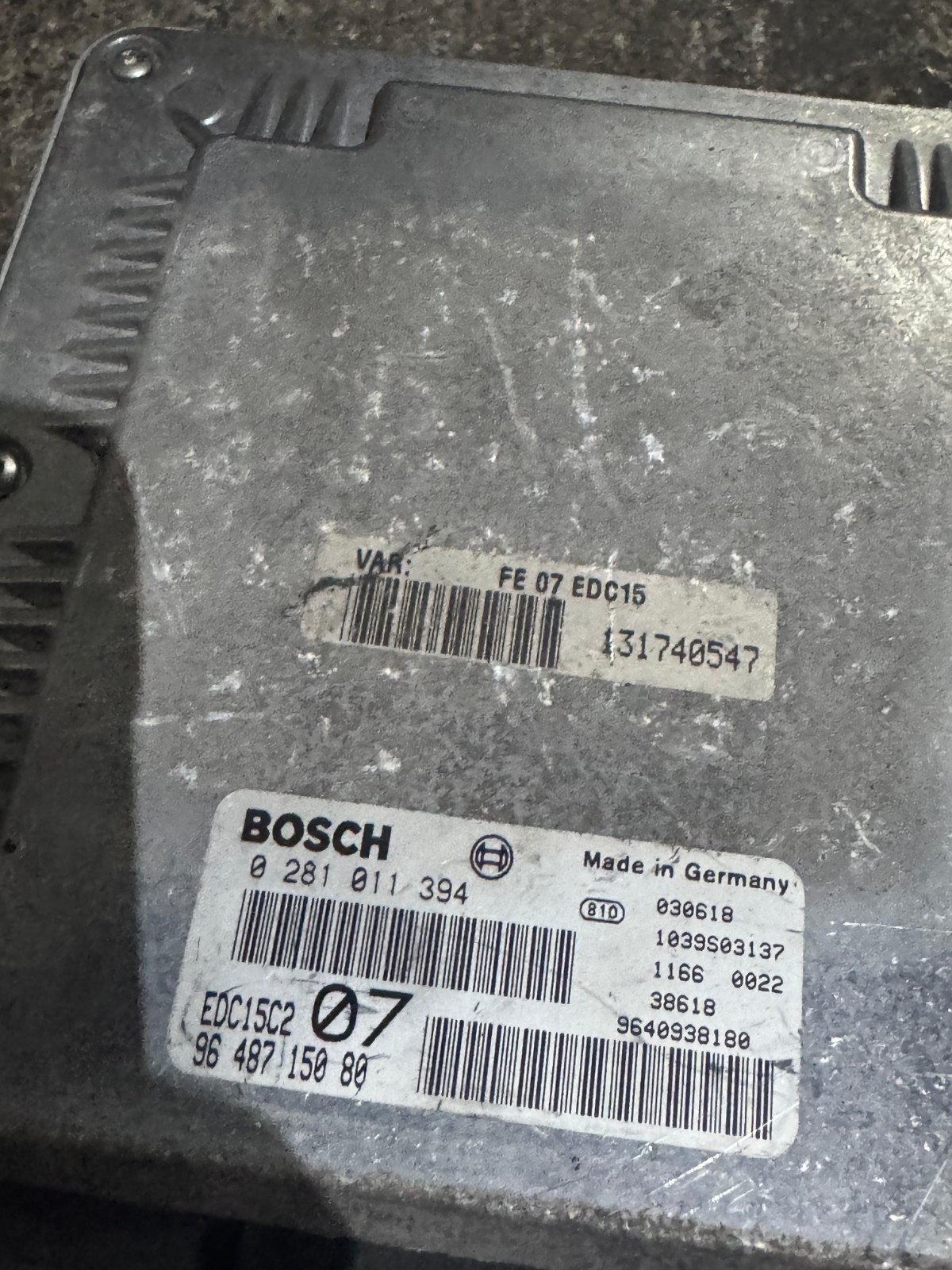 Bosch 9648715080 EDC15C2 ECU 0281011394 Diesel Engine Control Unit