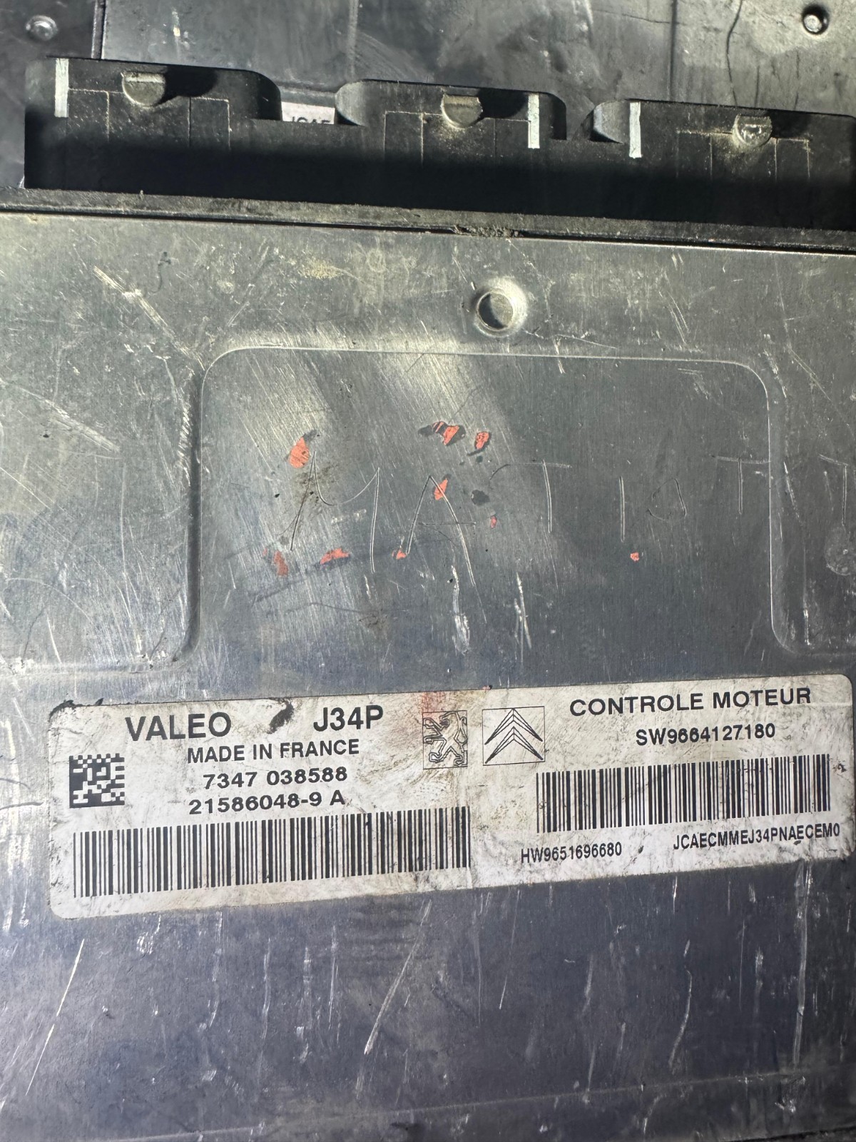Valeo J34P ECU 21586048 9A SW9664127180 Engine Control Unit