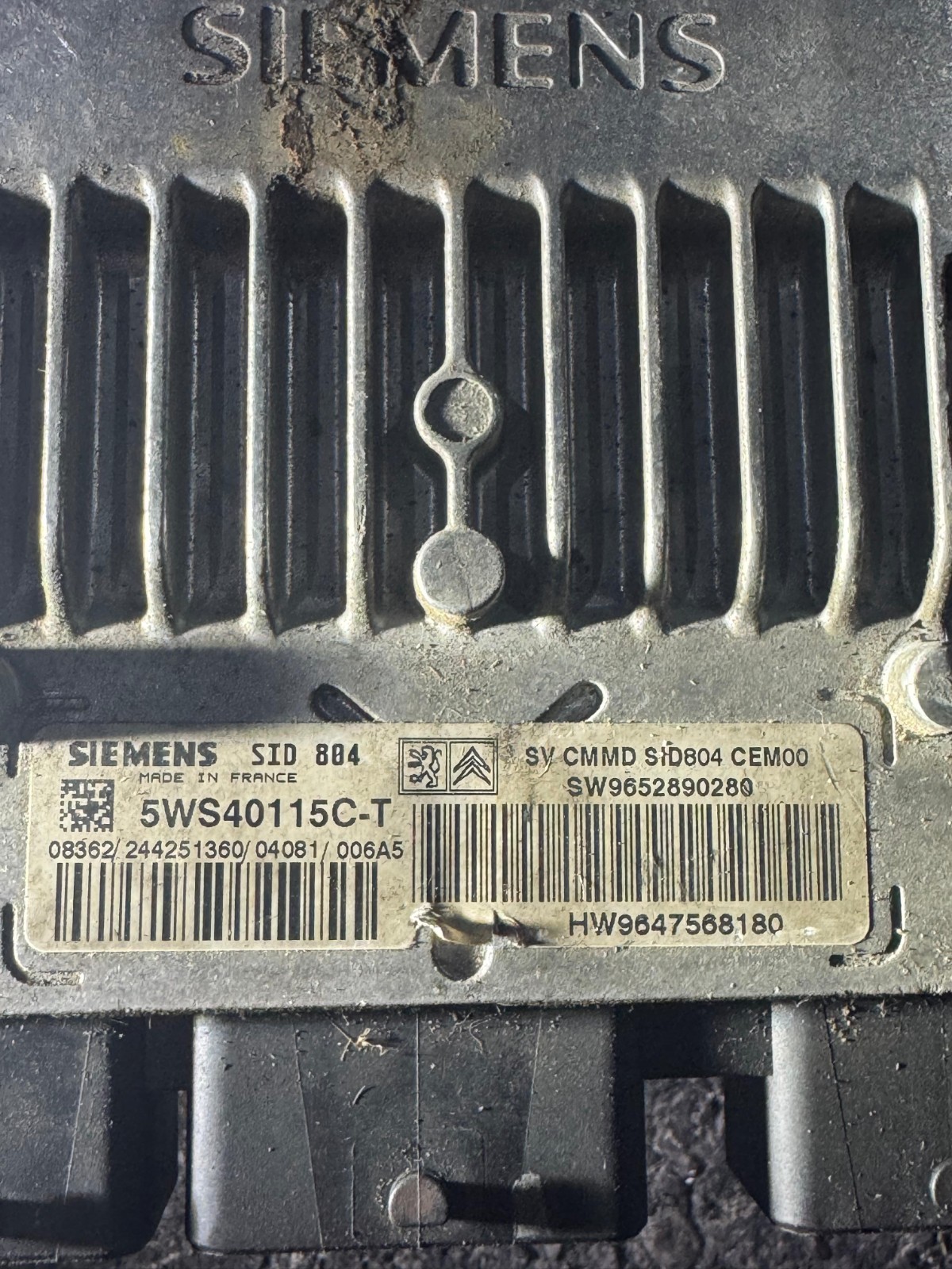 Siemens SID804 ECU 5WS40115C T SW9652890280 Engine Control Unit
