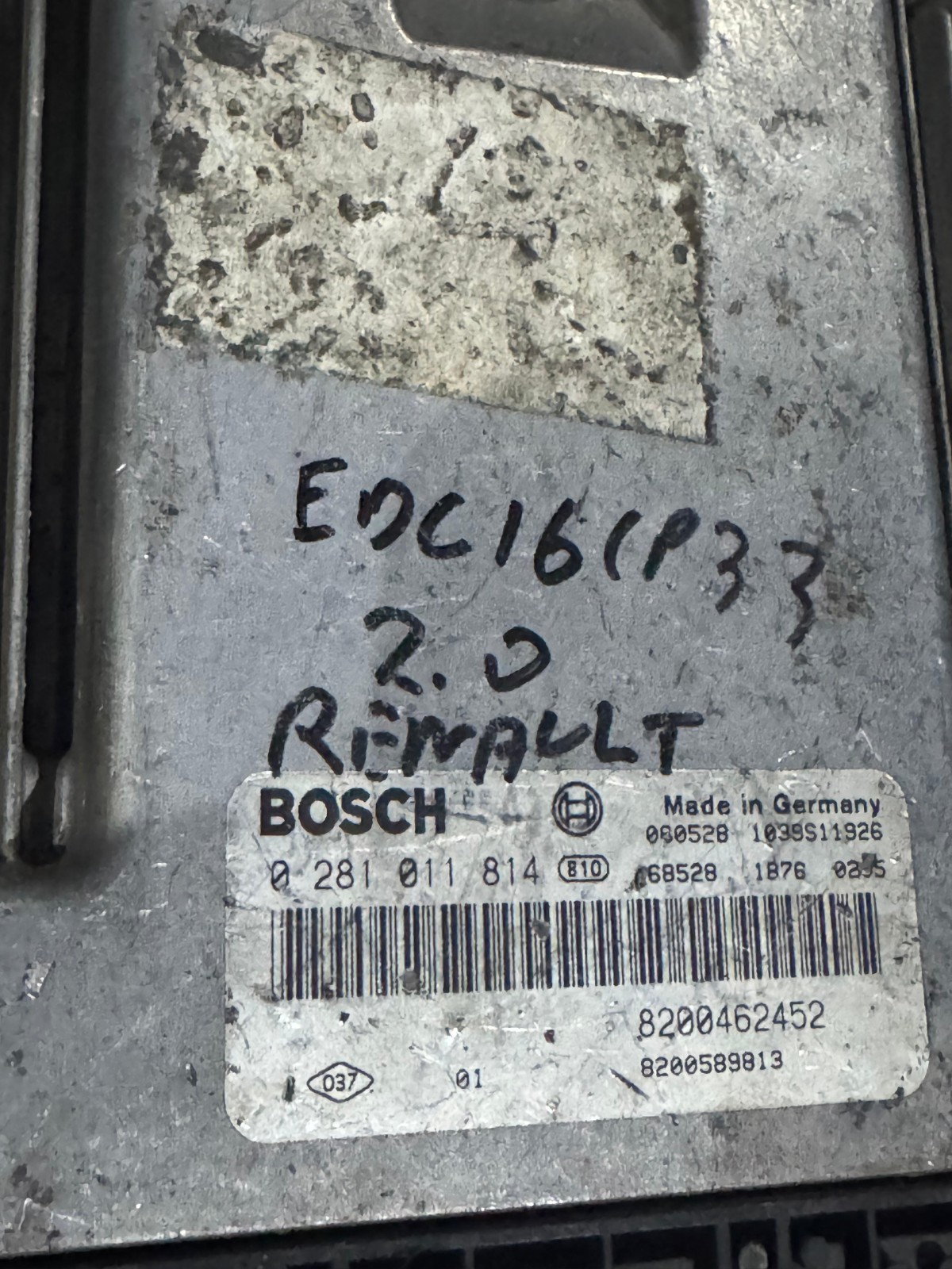 Bosch 8200462452 EDC16CP33 ECU 0281011814 Diesel Engine Control Unit