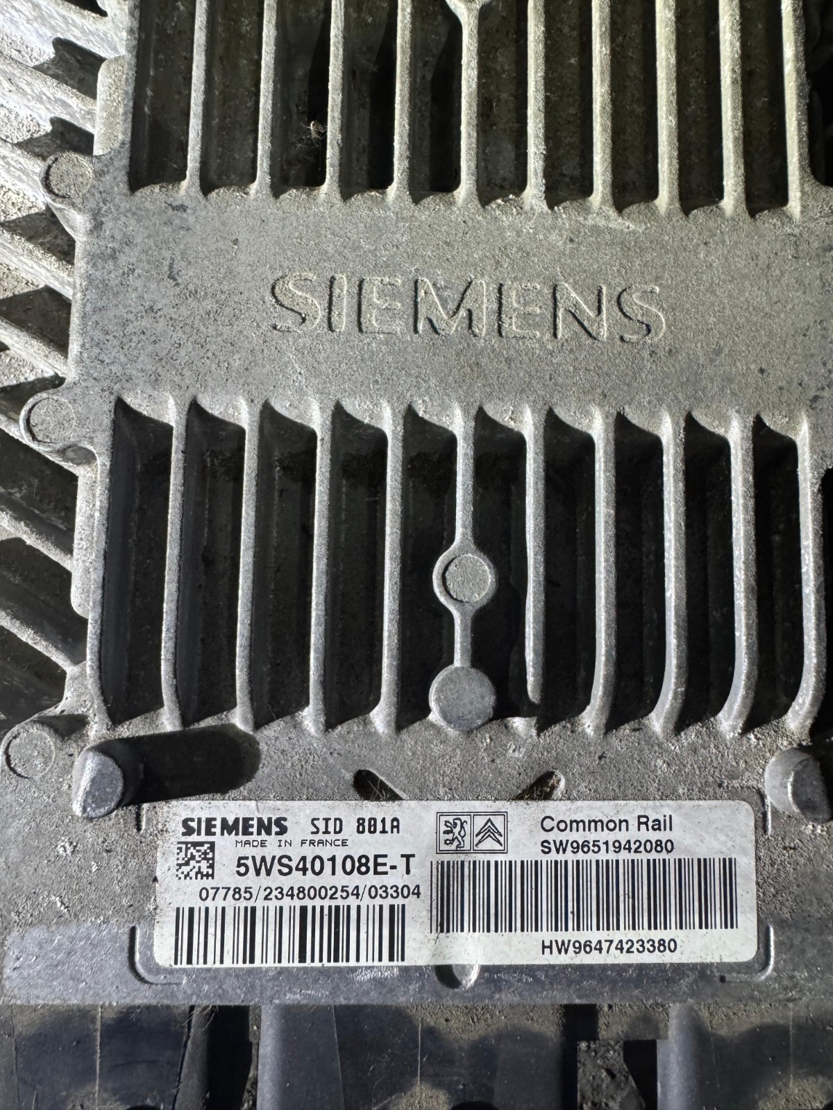 5WS40108E T Siemens SID801A SW9651942080 Engine ECU Module