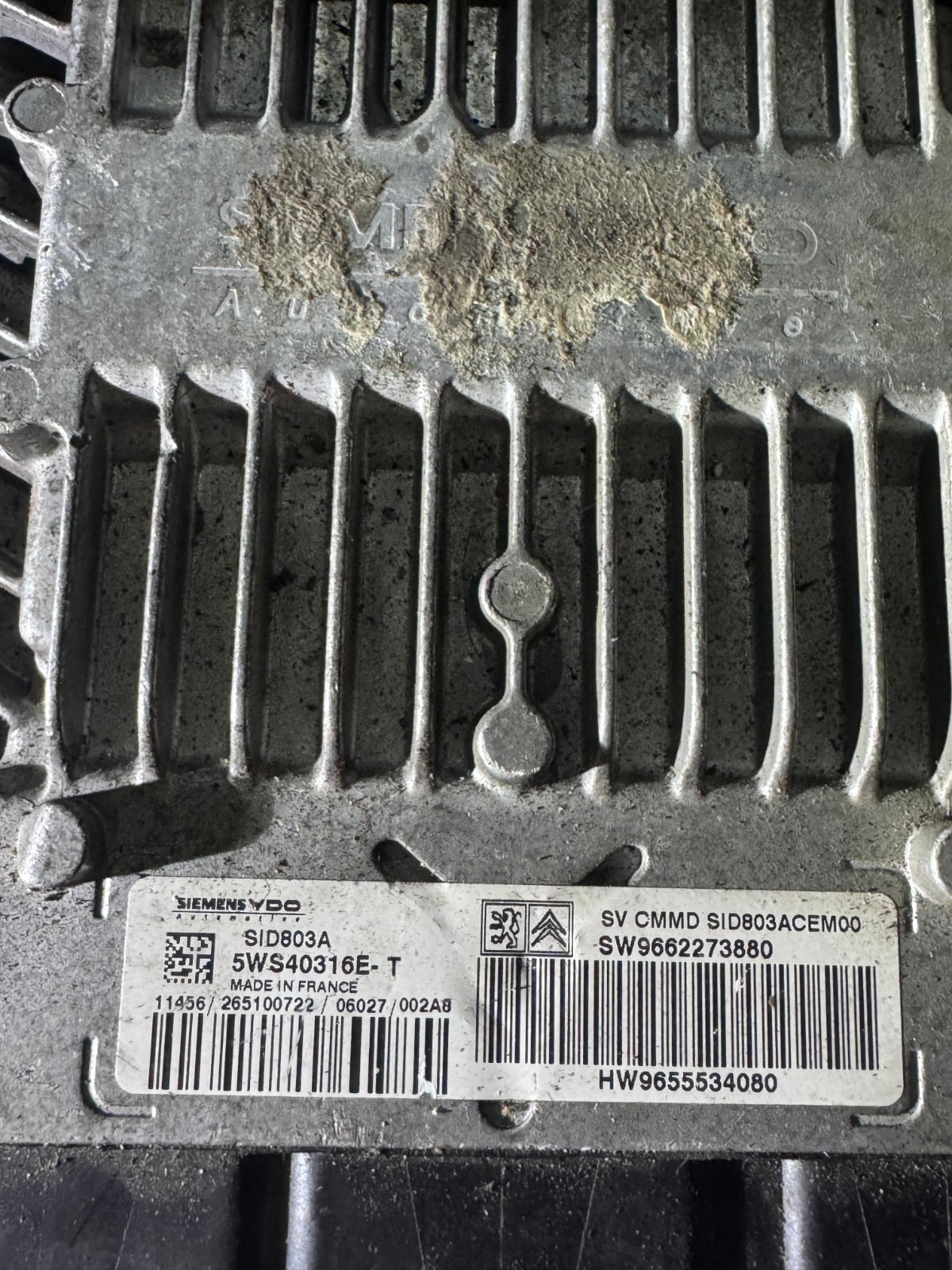 5WS40316E T Siemens VDO SID803A SW9662273880 Engine ECU