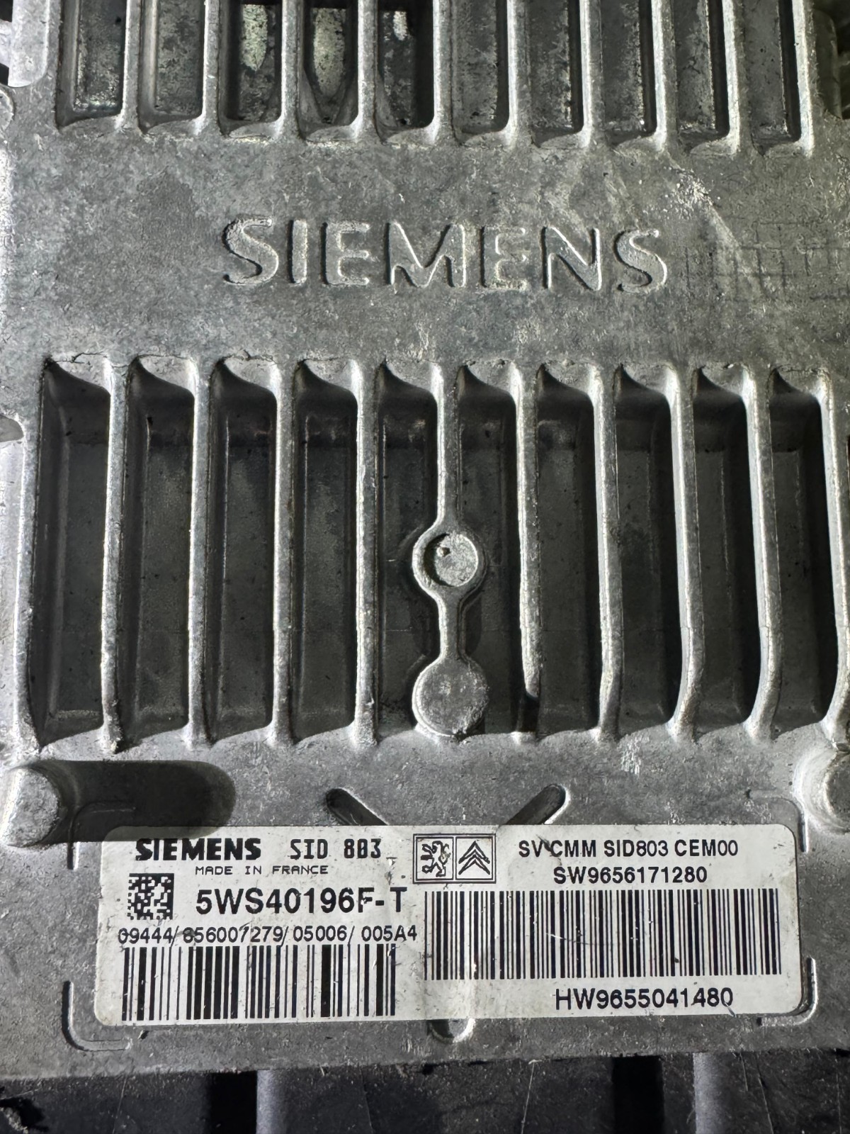 5WS40196F T Siemens SID803 SW9656171280 Engine Control Unit
