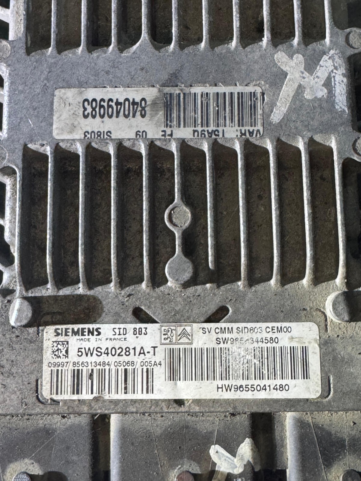 5WS40281A T Siemens SID803 9658344580 Engine ECU Control