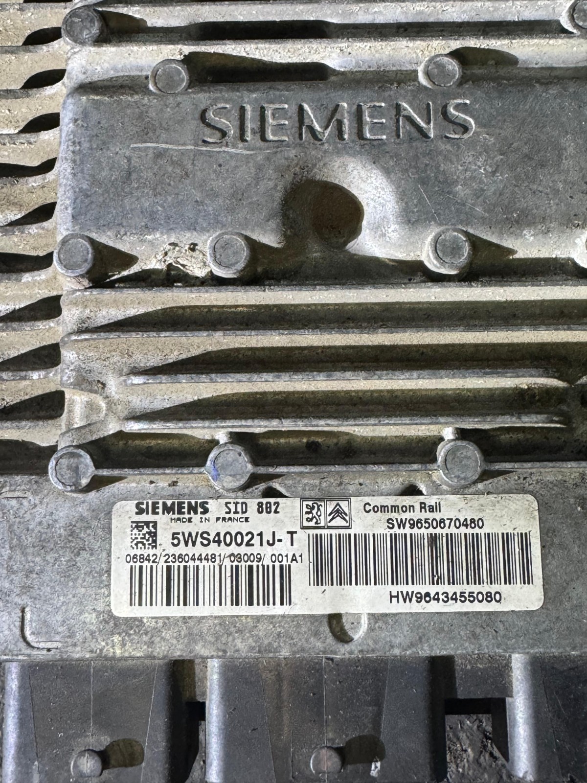 5WS40021J T Siemens SID802 SW9650670480 Engine ECU Control