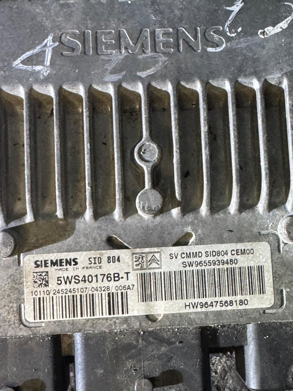 5WS40176B T Siemens SID804 SW9655939480 Engine ECU