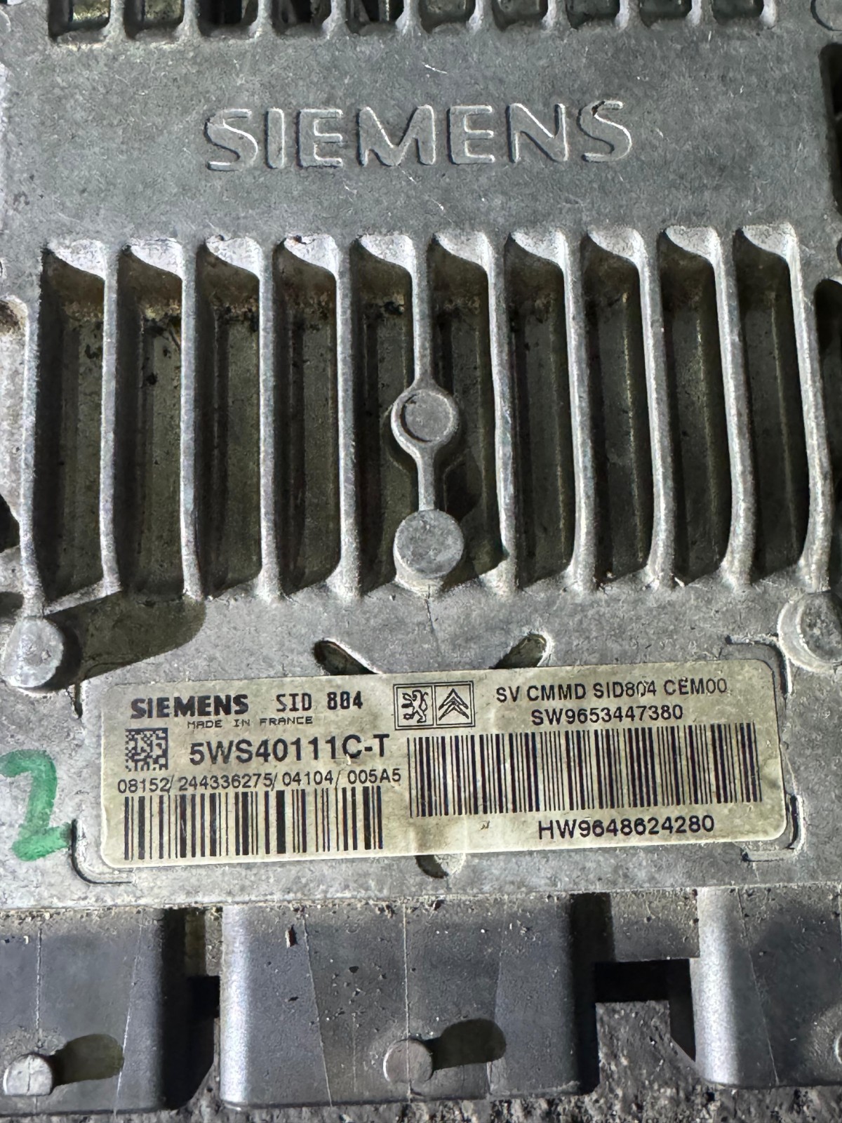 5WS40111C T Siemens SID804 SW9653447380 Engine ECU