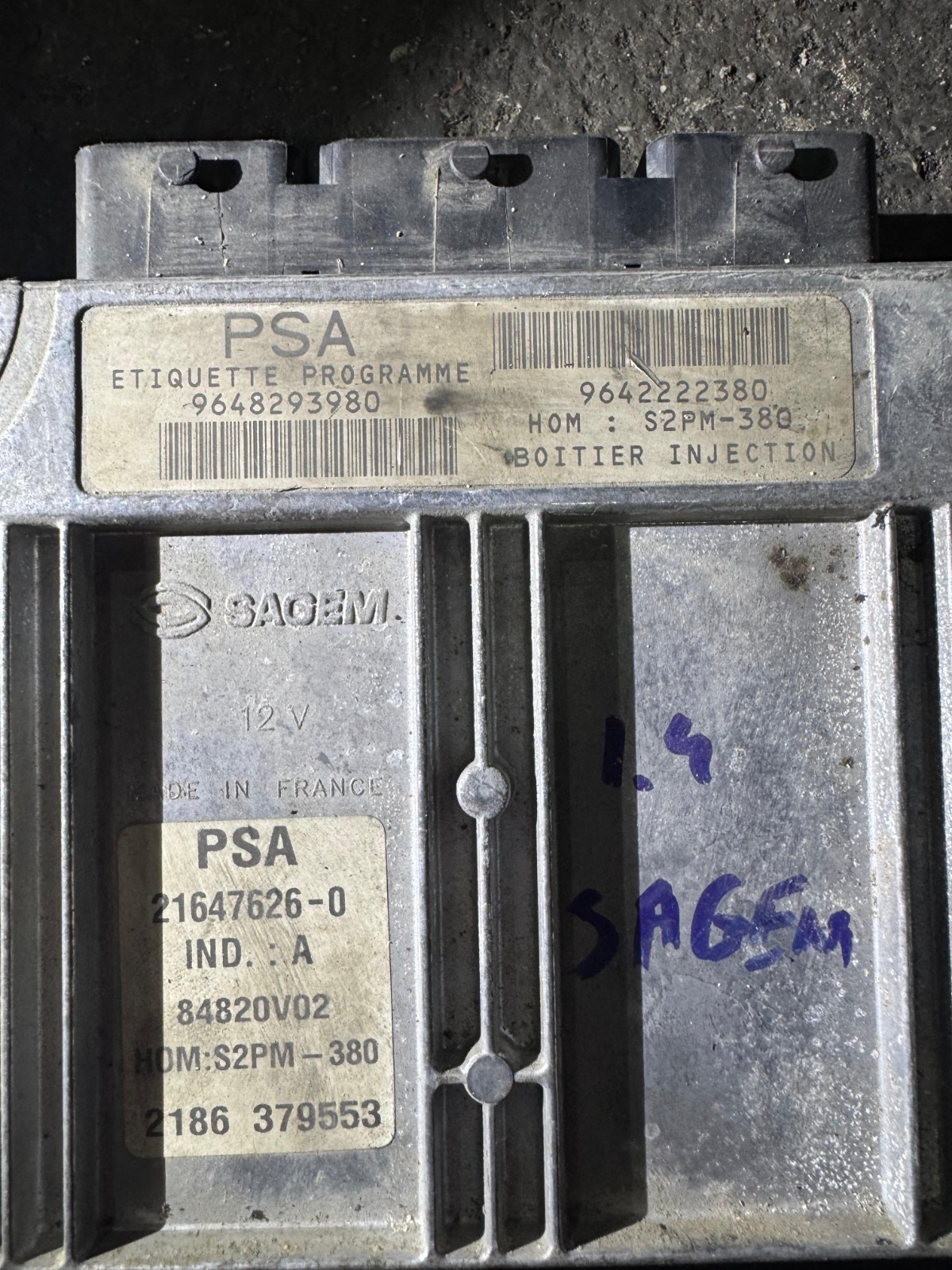 9648293980 Sagem S2PM-380 9642222380 Petrol Engine Control Unit ECU