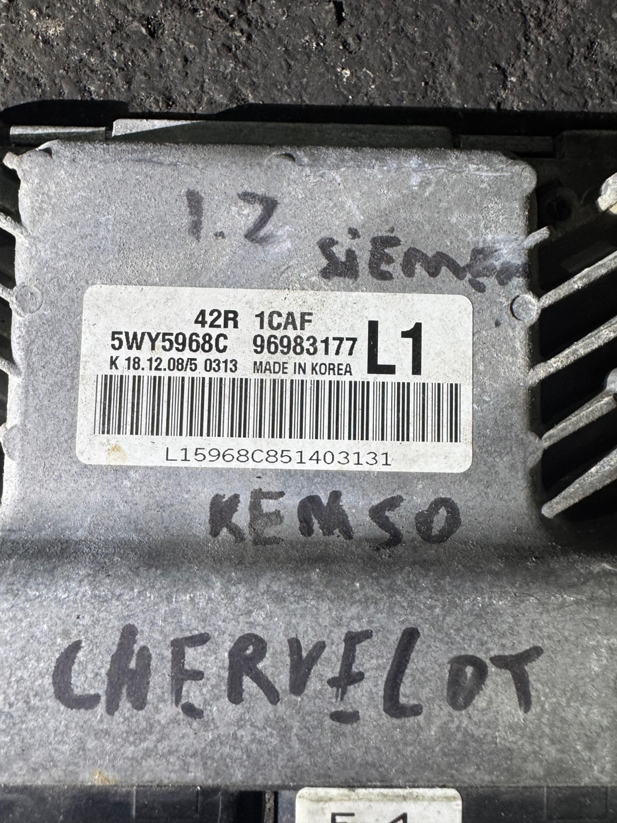 5WY5968C Siemens Kefico 96983177 L1 42R 1CAF Chevrolet Engine ECU