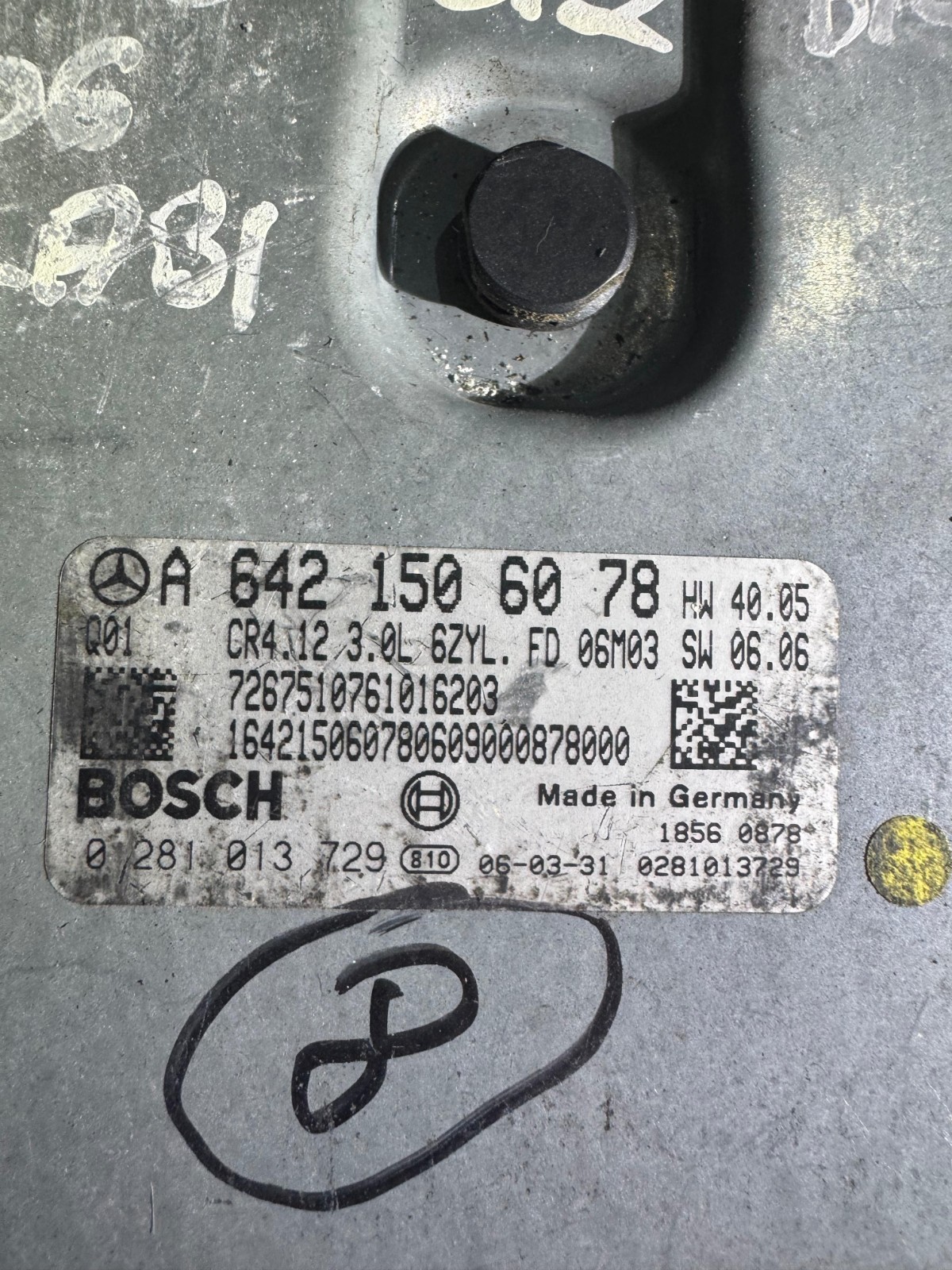 A6421506078 Bosch EDC16CP31 0281013729 Mercedes Diesel Engine ECU