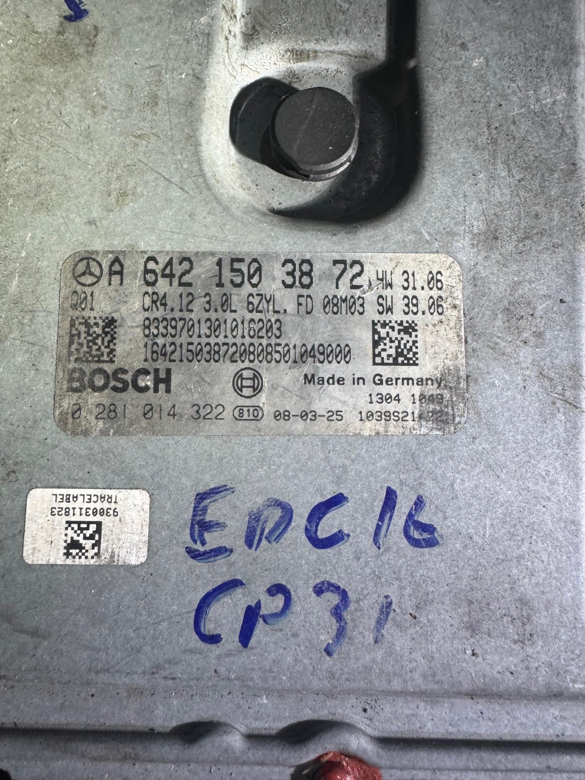 A6421503872 Bosch EDC16CP31 0281014322 Mercedes Diesel ECU Module
