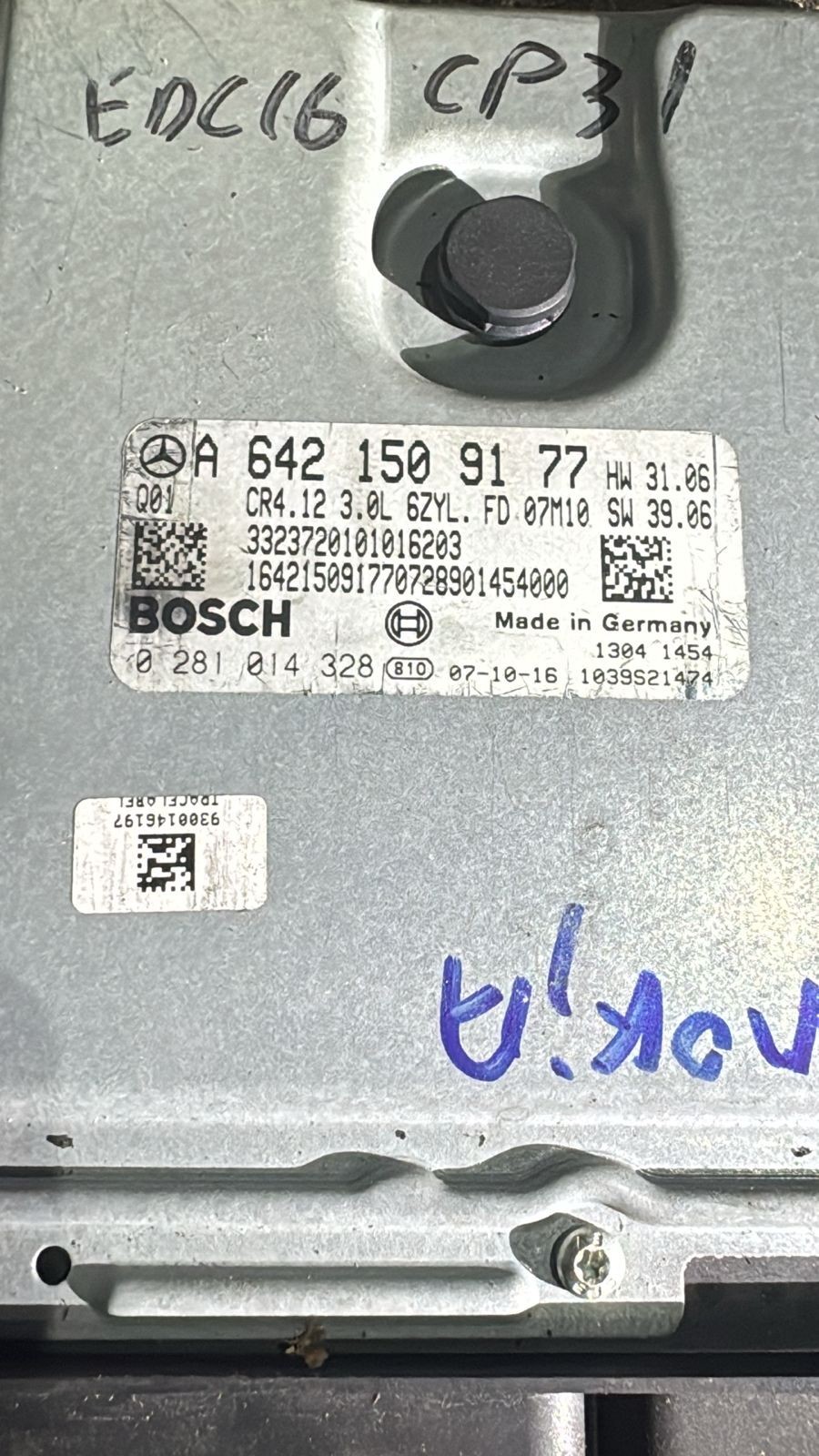 A6421509177 Bosch EDC16CP31 0281014328 Mercedes Diesel ECU Unit