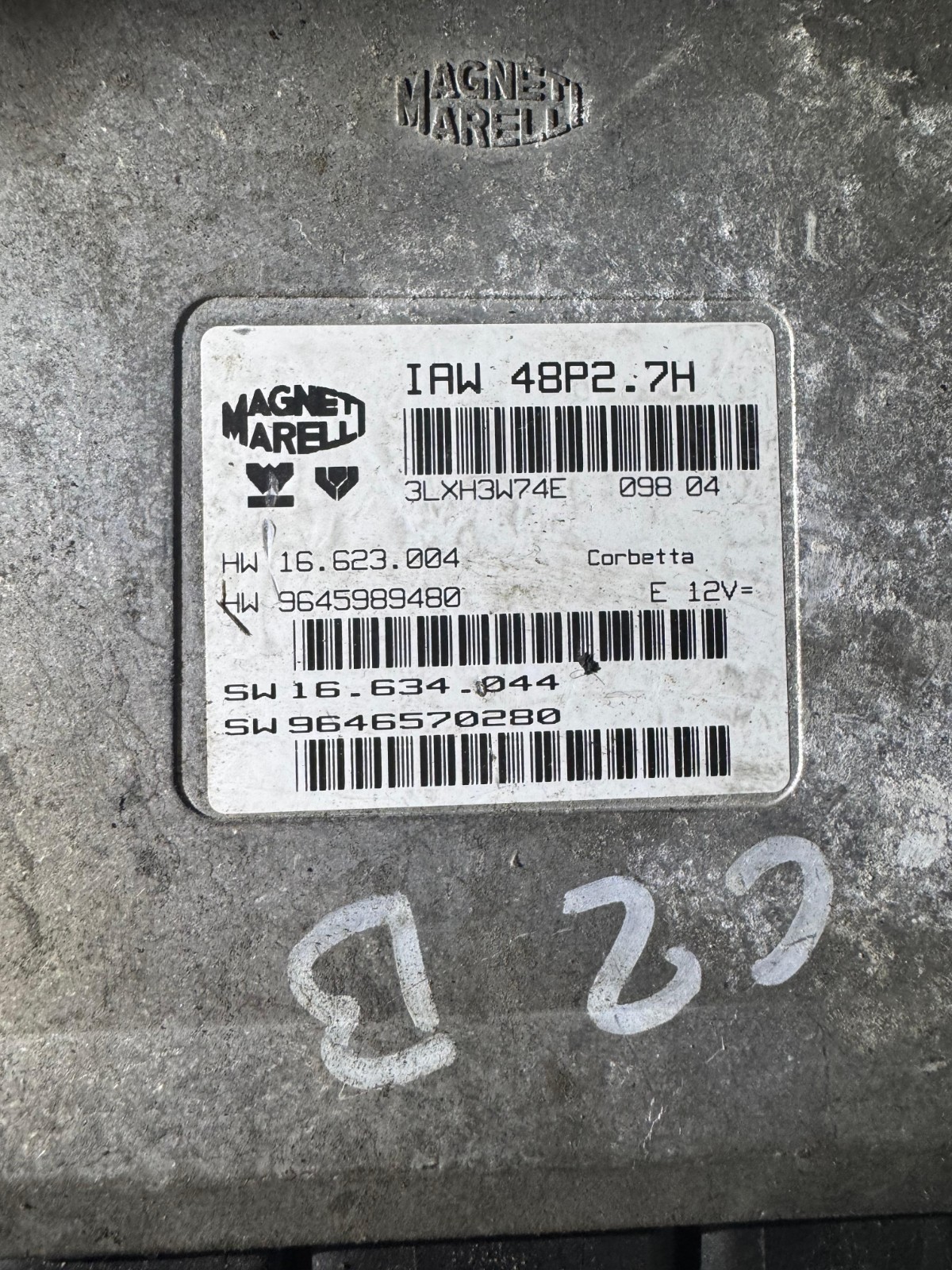 16.623.004 9645989480 Magneti Marelli IAW 48P2.7H 9646570280 Engine ECU