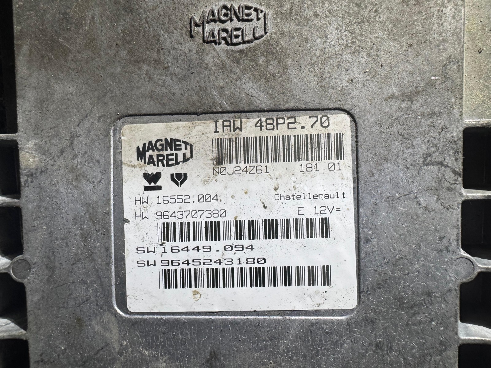16552.004 9643707380 Magneti Marelli IAW 48P2.70 9645243180 Engine ECU